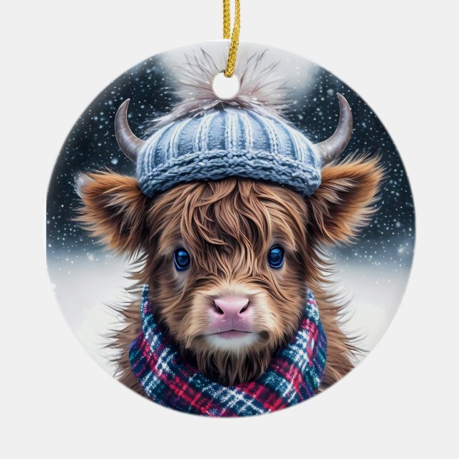 Cute banyard cow animal Rustic Farmhouse country  Ceramic Ornament (Front)