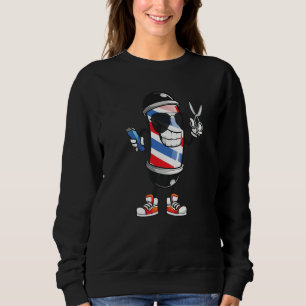 Cute Barber Pole For Men Women Barbershop Haircut Sweatshirt