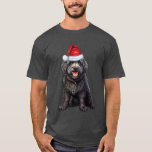 Cute Barbet Black Dog Lover Funny Christmas T-Shirt