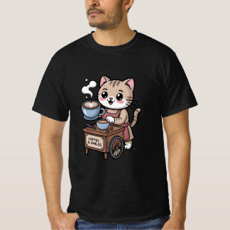 Cute Barista Cat Coffee Lover T-Shirt