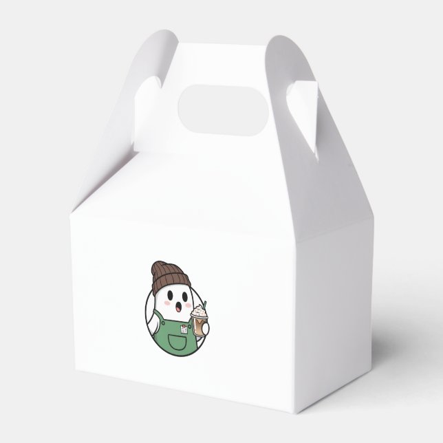 Cute Barista Character Coffee Lover Party Favor Bo Favor Boxes (Front Side)
