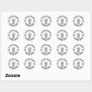 Cute Barista Obsessive Coffee café Classic Round Sticker