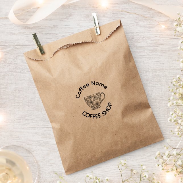 Cute Barista Obsessive Coffee café Favor Bag (Clipped)