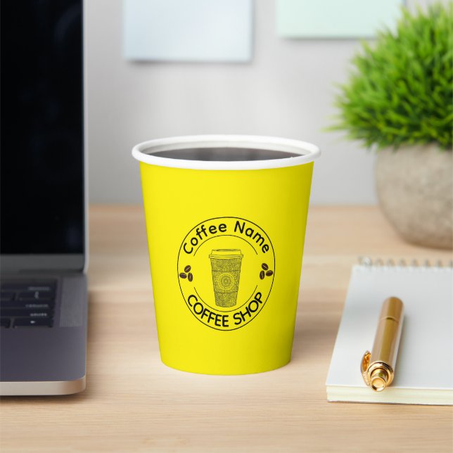Cute Barista Obsessive Coffee café Paper Cups (Insitu)