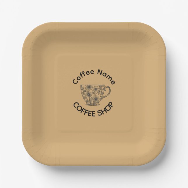 Cute Barista Obsessive Coffee café Paper Plates (Front)