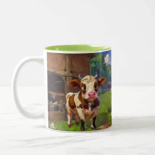 Cute Barn Cow  Two_Tone Coffee Mug