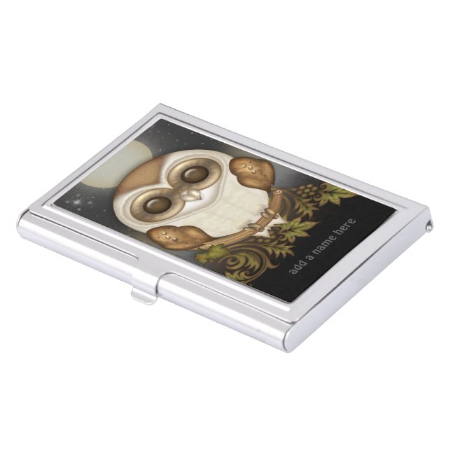 Cute Barn Owl Case For Business Cards (Front)