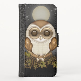 Cute Barn Owl iPhone XS Wallet Case