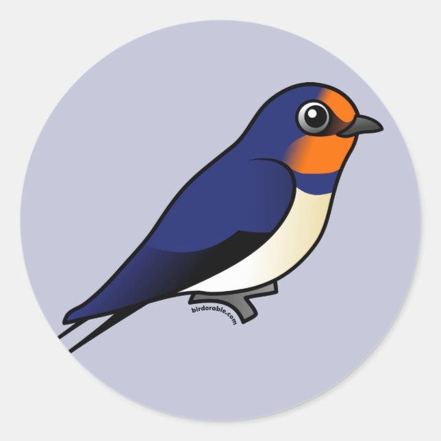 Cute Barn Swallow Classic Round Sticker (Front)