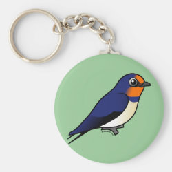 Barn Swallow Basic Button Keychain