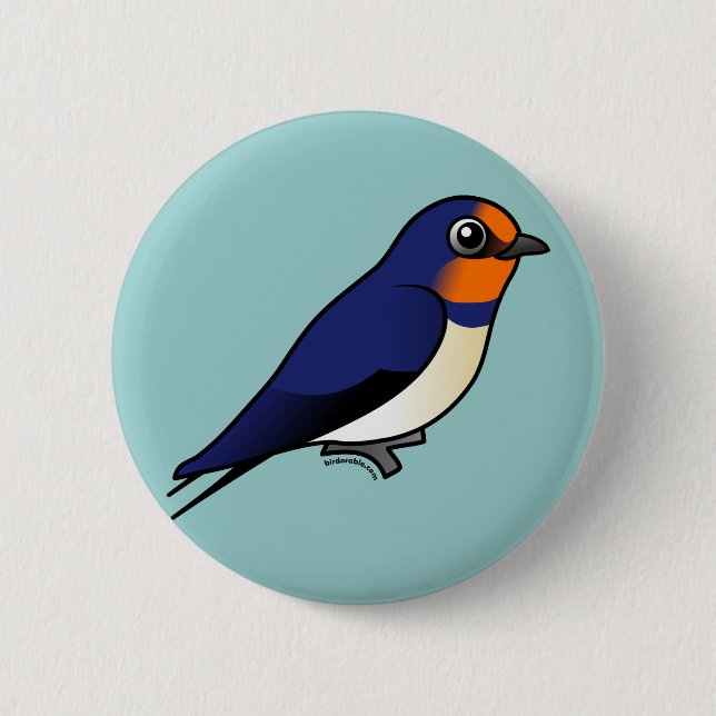 Cute Barn Swallow Pinback Button (Front)