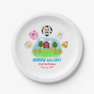 Cute Barn Yard Farm Party Animals Paper Plates