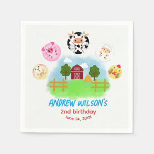 Cute Barn Yard Farm Party Animals Play Balls Napkins