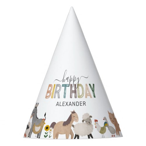 Cute Barnyard Animals Birthday Party Hat