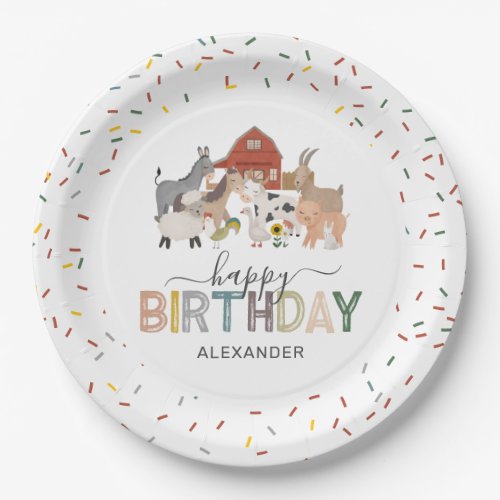 Cute Barnyard Birthday Party Paper Plates