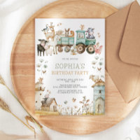 Cute Barnyard Farm Animals Birthday