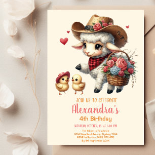 Cute Barnyard Farm Birthday Invitation