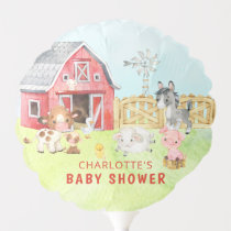 Cute Barnyard Friends Baby Shower Balloon