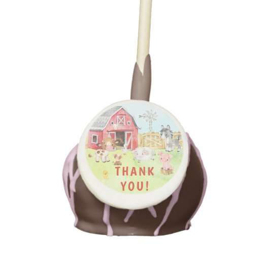 Cute Barnyard Friends Baby Shower Cake Pops (Front)