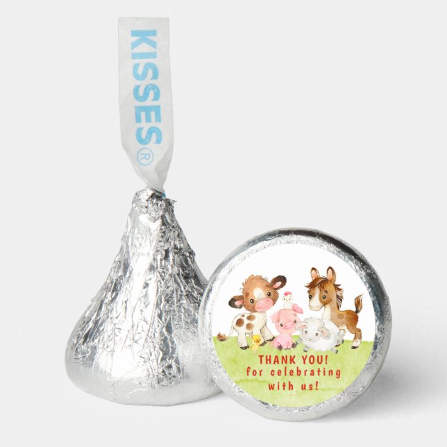 Cute Barnyard Friends Baby Shower Hershey®'s Kisses® (Front)