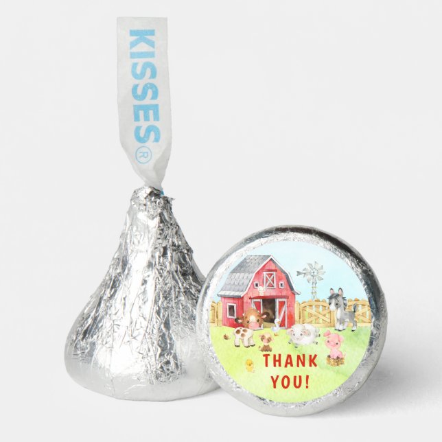 Cute Barnyard Friends Baby Shower Hershey®'s Kisses® (Front)