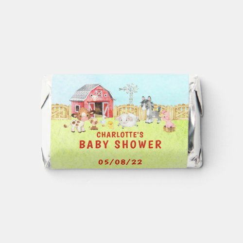 Cute Barnyard Friends Baby Shower Hersheys Miniatures