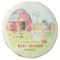 Cute Barnyard Friends Baby Shower Sugar Cookie
