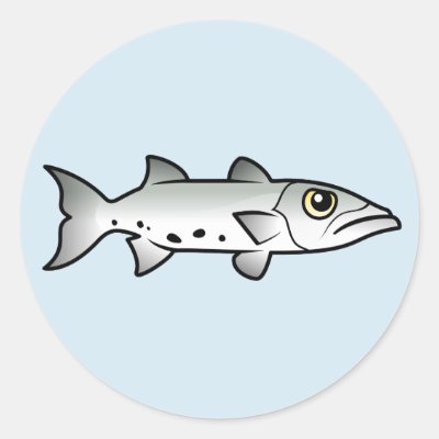 Cute Barracuda Classic Round Sticker