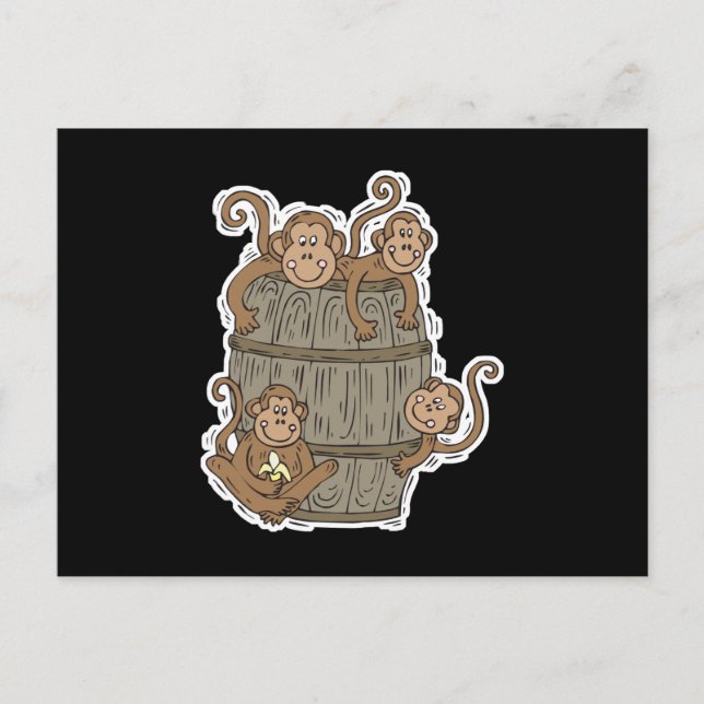 cute barrel of monkeys postcard (Front)