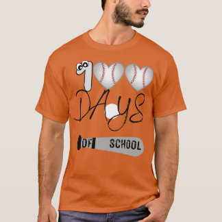 Cute Baseball 100 Days of School Funny of teacher T-Shirt