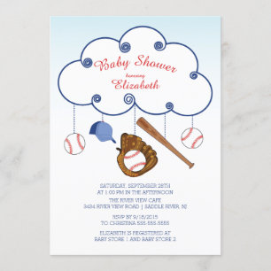 Cute Baseball Baby Shower Invitations