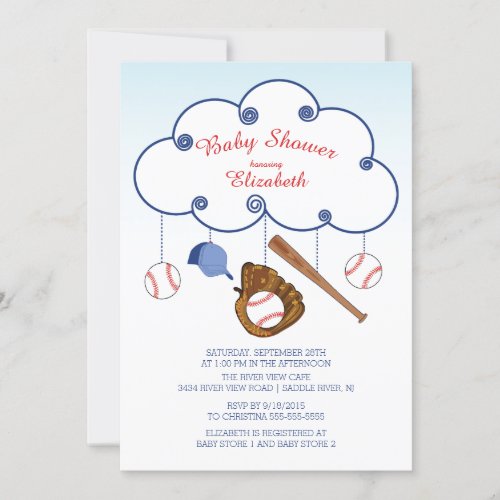 Cute Baseball Baby Shower Invitations