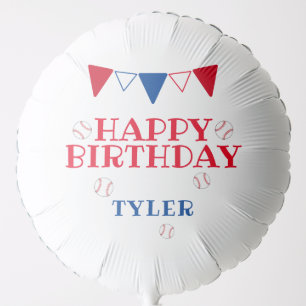 Cute Baseball Balls Birthday Boy Name Balloon