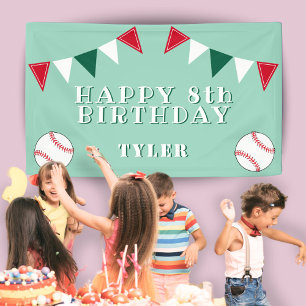 Cute Baseball Bunting Flags Kids Birthday Party Banner