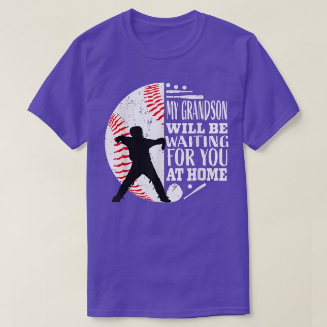 Cute Baseball Catcher Grandma Grandpa Grandson Quo T-Shirt (Design Front)