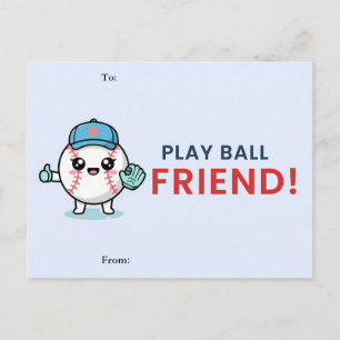 Cute Baseball Classroom Valentine Card