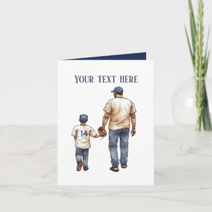 Cute Baseball Father Son add message Card