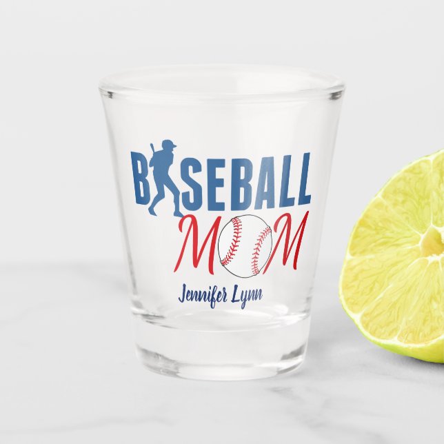 Cute Baseball Mom Shot Glass (Front)