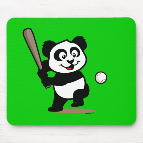 Cute Baseball Panda Mouse Pad