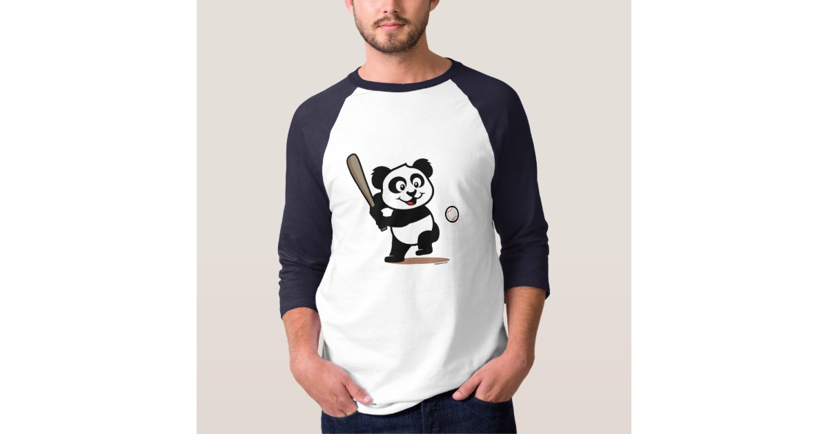  Cute Panda Baseball Jersey Men Short Sleeves Shirt T