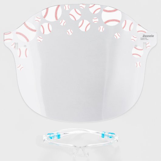 Cute Baseball Sports Face Shield (Front w/Glasses)