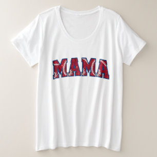 Cute Baseball sports Mama Plus Size T-Shirt