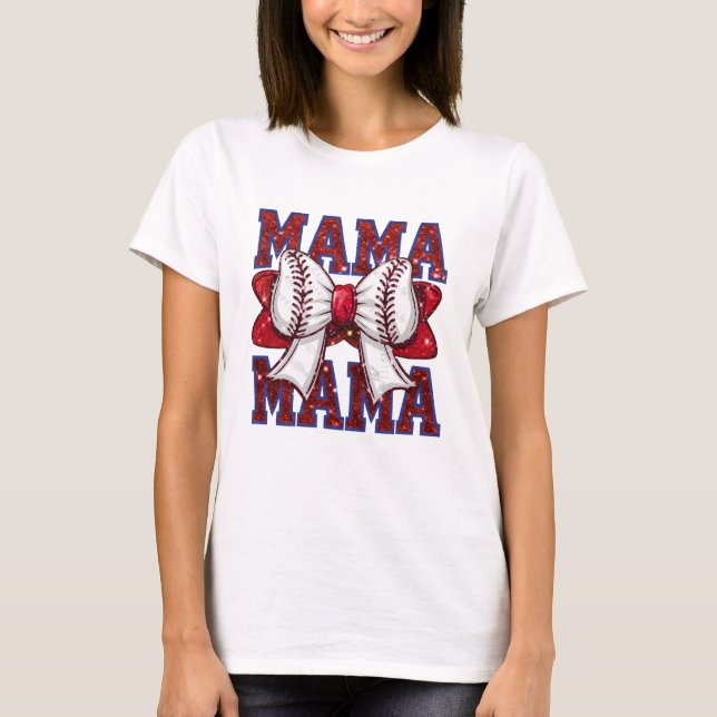Cute Baseball sports Mom word art  T-Shirt (Front)