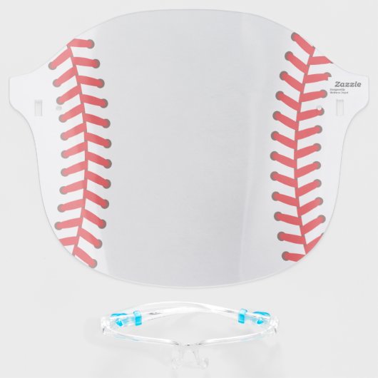 Cute Baseball Stitching Sports Face Shield (Front w/Glasses)