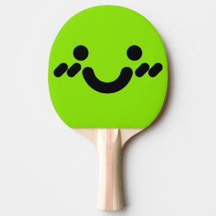 Cute Bashful Face Green Ping Pong Paddle
