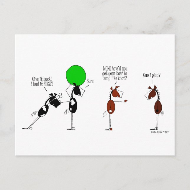 Cute Bashkir Horse Cartoon Postcard (Front)