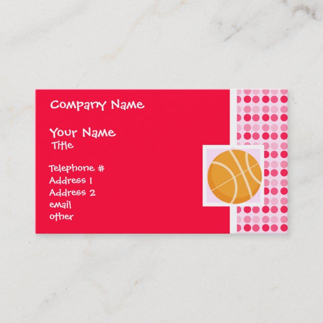 Cute Basketball Business Card (Front)