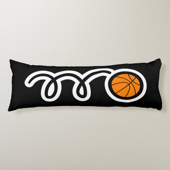 Cute basketball cartoon custom name kid's bedroom body pillow (Front)
