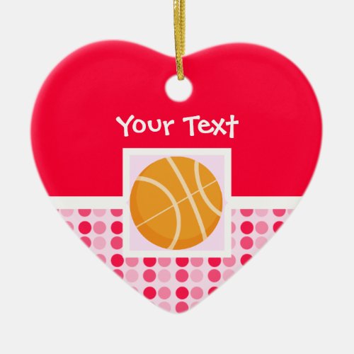 Cute Basketball Ceramic Ornament