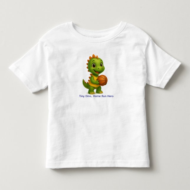 Cute Basketball Dino Shirt for Kids (Front)